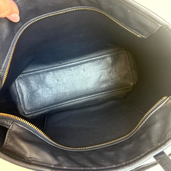 TORY BURCH Gemini Link Canvas Satchel Tote Navy Stripe Crossbody Bag - Picture 6 of 6